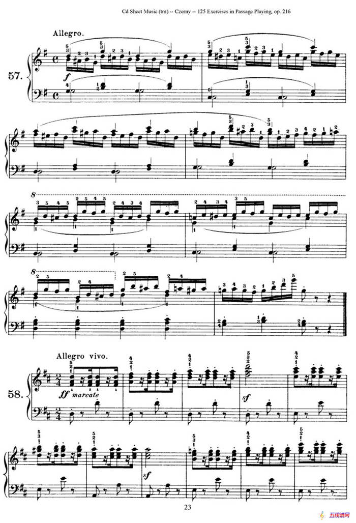 125 Exercises in Passage Playing Op.261（车尔尼125首钢琴短乐句练习曲（42——60））