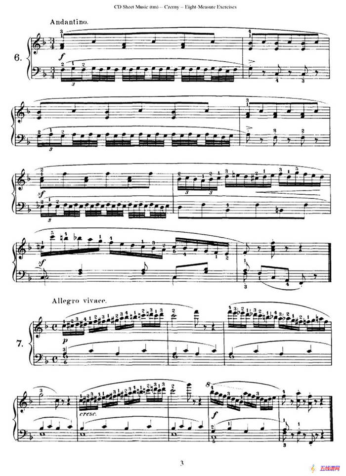 160 Eight- Measure Exercises.Op.821（车尔尼160首钢琴八小节练习曲（1——18））