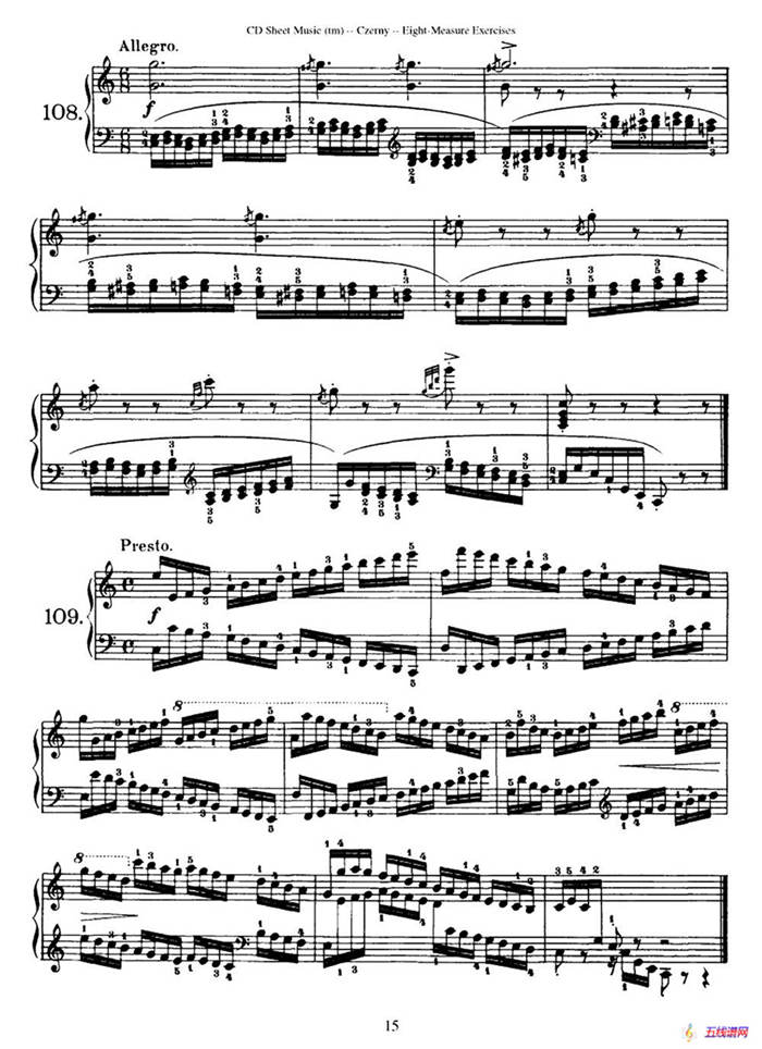 160 Eight- Measure Exercises.Op.821（车尔尼160首钢琴八小节练习曲（104——121））