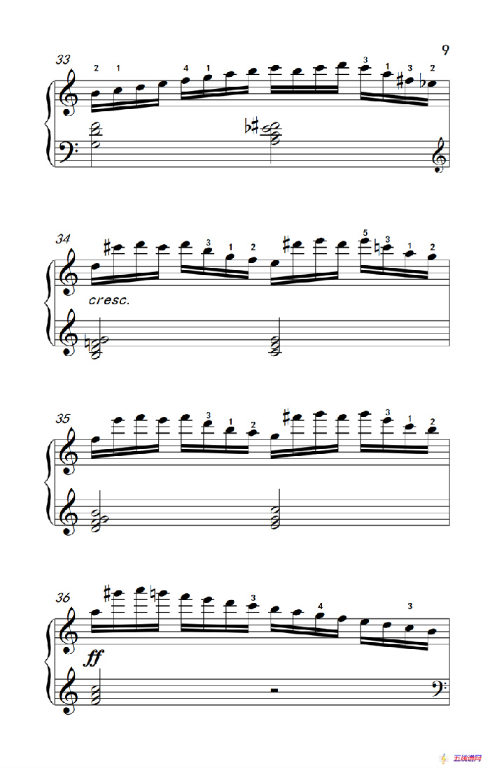 莫什科夫斯基 钢琴练习曲（第五首）