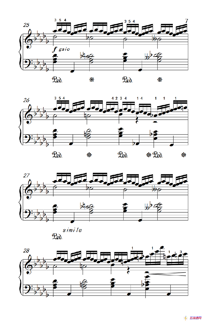 莫什科夫斯基 钢琴练习曲（第十二首）
