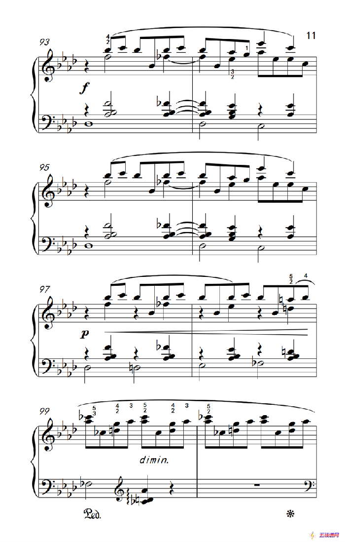 莫什科夫斯基 钢琴练习曲（第十三首）