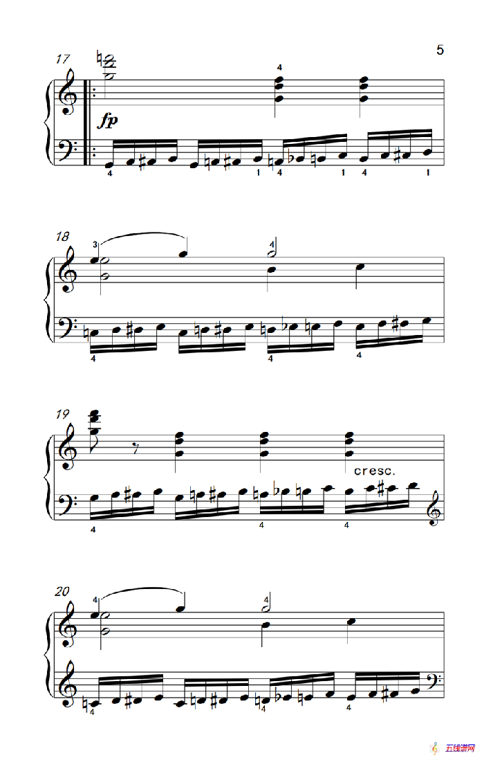 第六级 1.练习曲（中央音乐学院 钢琴（业余）考级教程 4-6级）