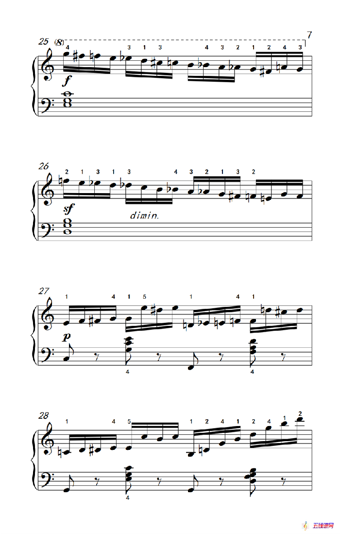 第六级 1.练习曲（中央音乐学院 钢琴（业余）考级教程 4-6级）