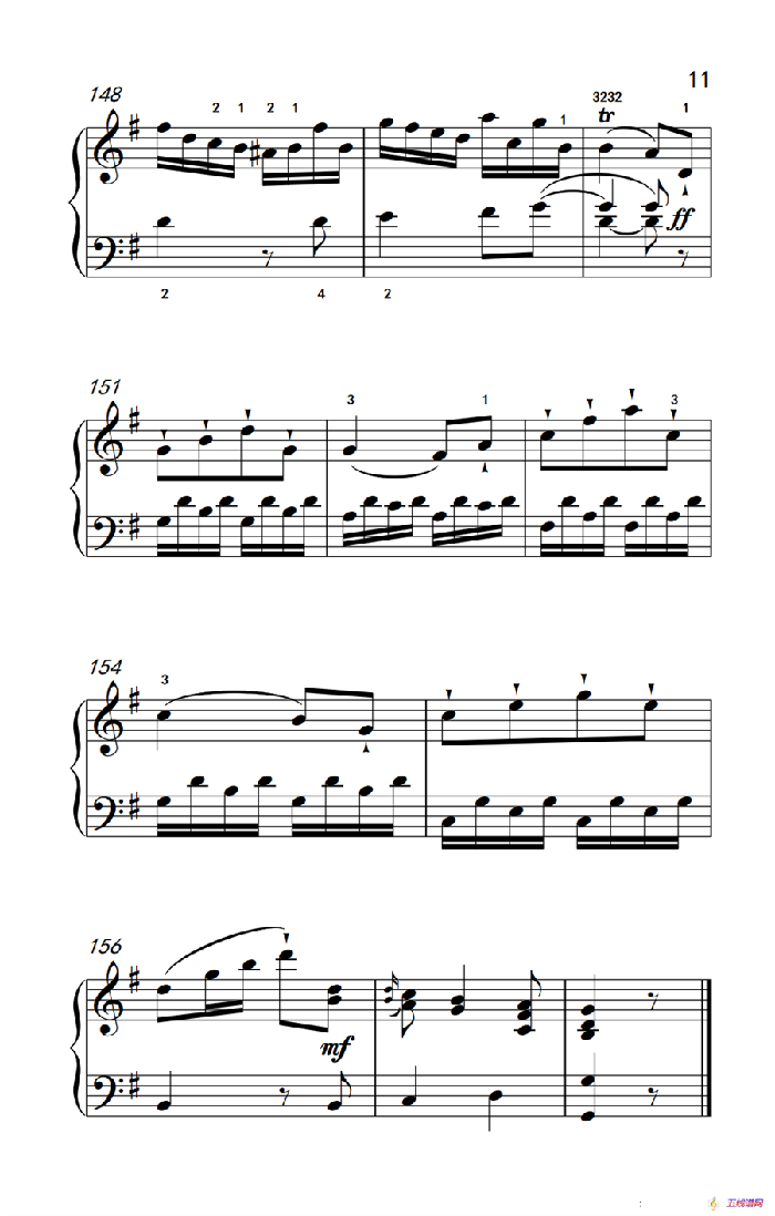 第六级 1.G大调奏鸣曲（中央音乐学院 钢琴（业余）考级教程 4-6级）