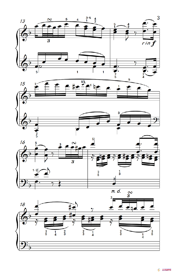 奏鸣曲 Opus 2 Nr.1 第二乐章（贝多芬奏鸣曲集 1）