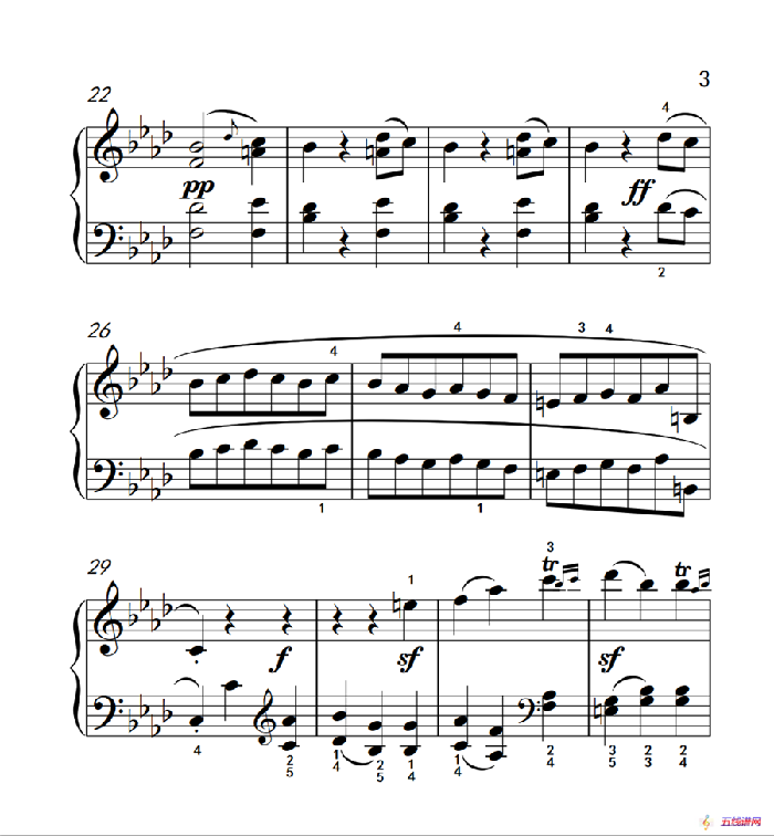 奏鸣曲 Opus 2 Nr.1 第三乐章（贝多芬奏鸣曲集 1）