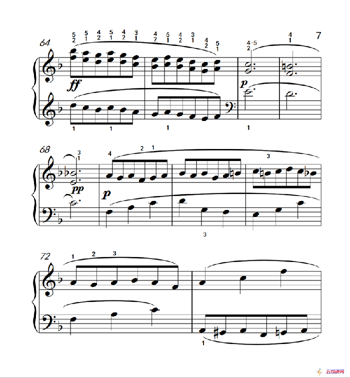 奏鸣曲 Opus 2 Nr.1 第三乐章（贝多芬奏鸣曲集 1）