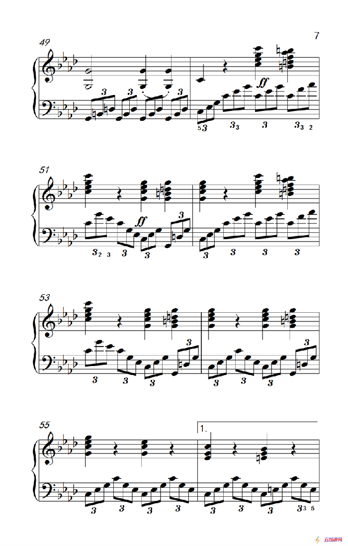 奏鸣曲 Opus 2 Nr.1 第四乐章（贝多芬奏鸣曲集 1）