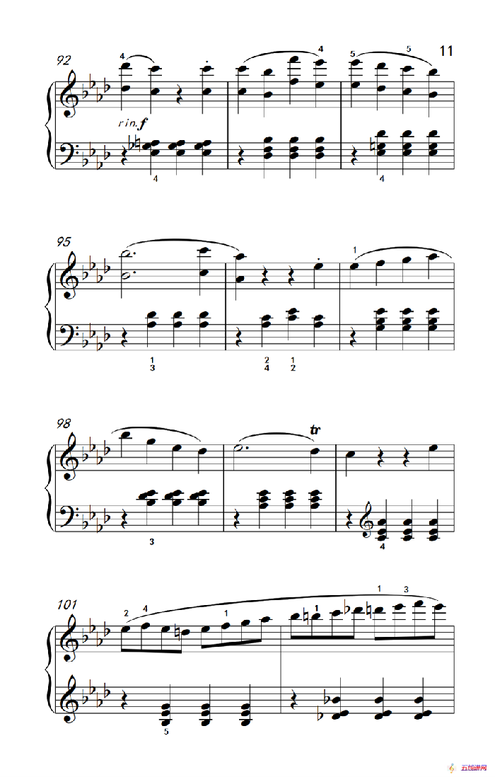 奏鸣曲 Opus 2 Nr.1 第四乐章（贝多芬奏鸣曲集 1）