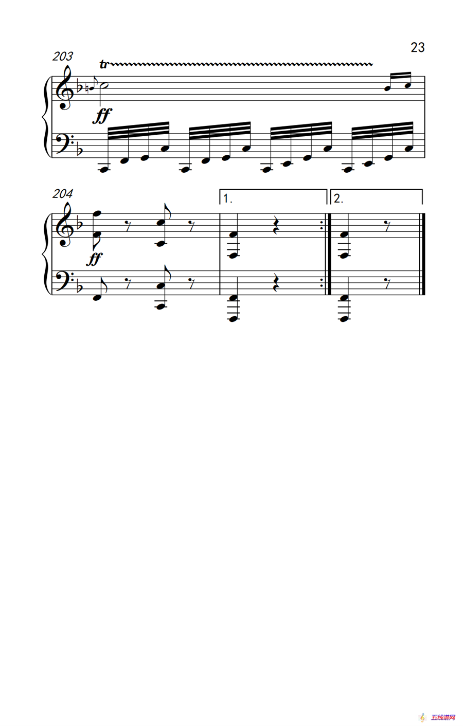 奏鸣曲 Opus 10 Nr.2 第一乐章（贝多芬奏鸣曲集 2）