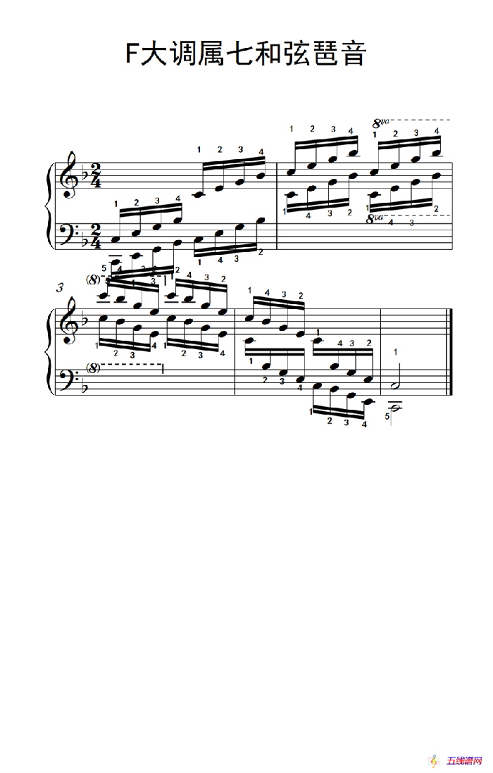 第八级13.F大调属七和弦琶音（中央音乐学院 钢琴（业余）考级教程 7-9级）