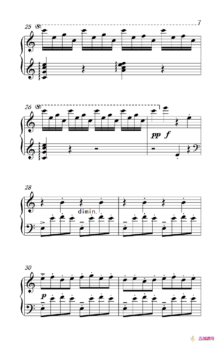 第九级1.前奏曲 Op.12 No.7（中央音乐学院 钢琴（业余）考级教程 7-9级）