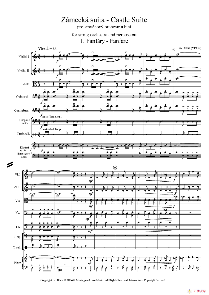 Ivo Blaha Zamecka suita - Full Score（城堡套曲）