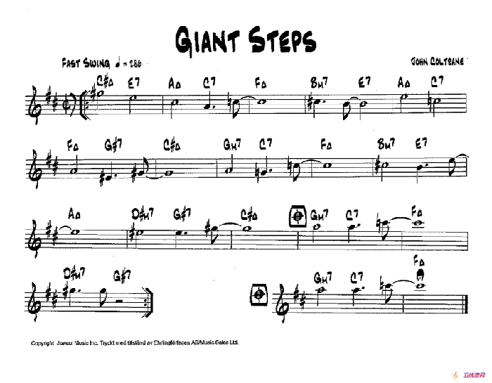 降B爵士乐谱：GIANT STEPS