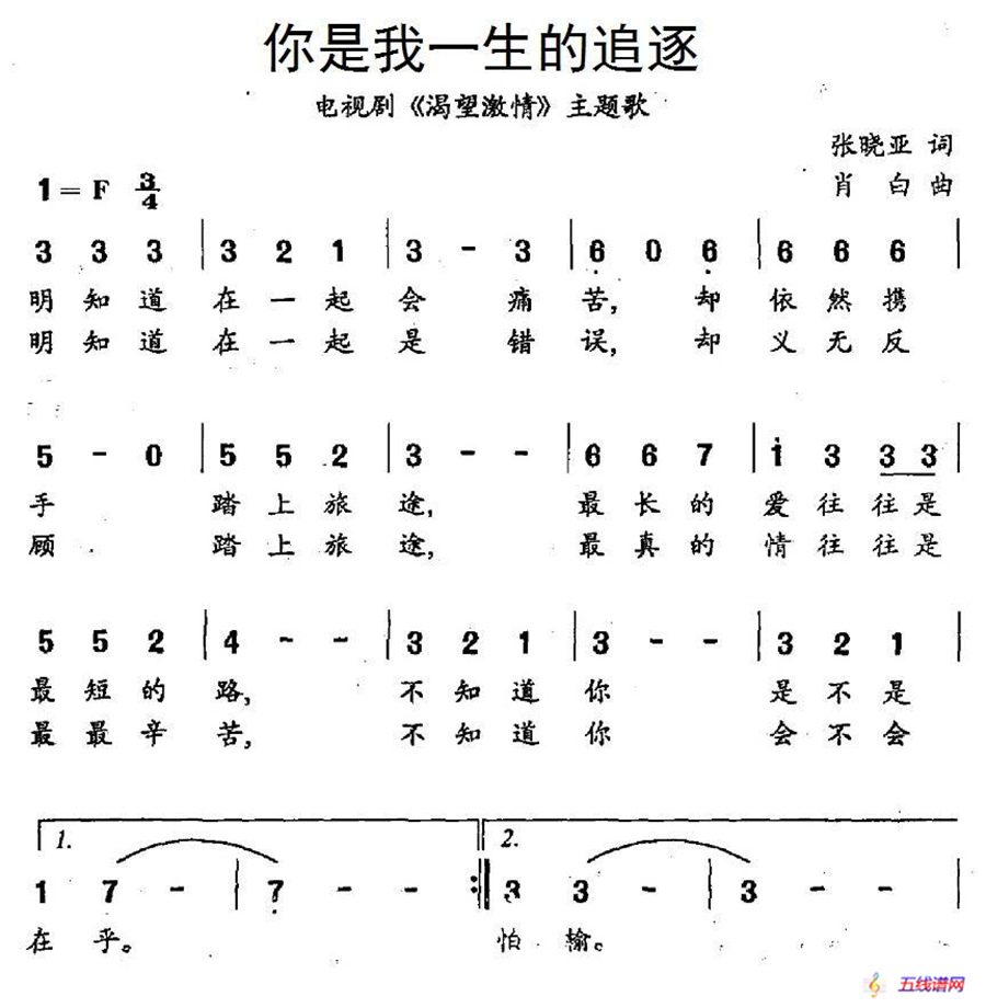 你是我一生的追逐（电视剧《渴望激情》主题歌）