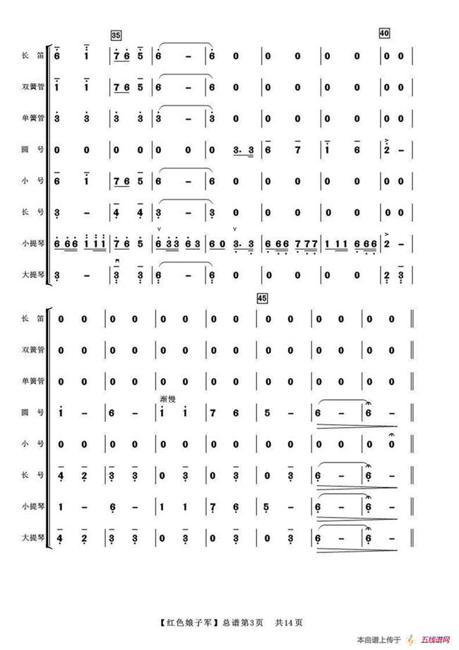 红色娘子军组曲（管弦乐总谱）