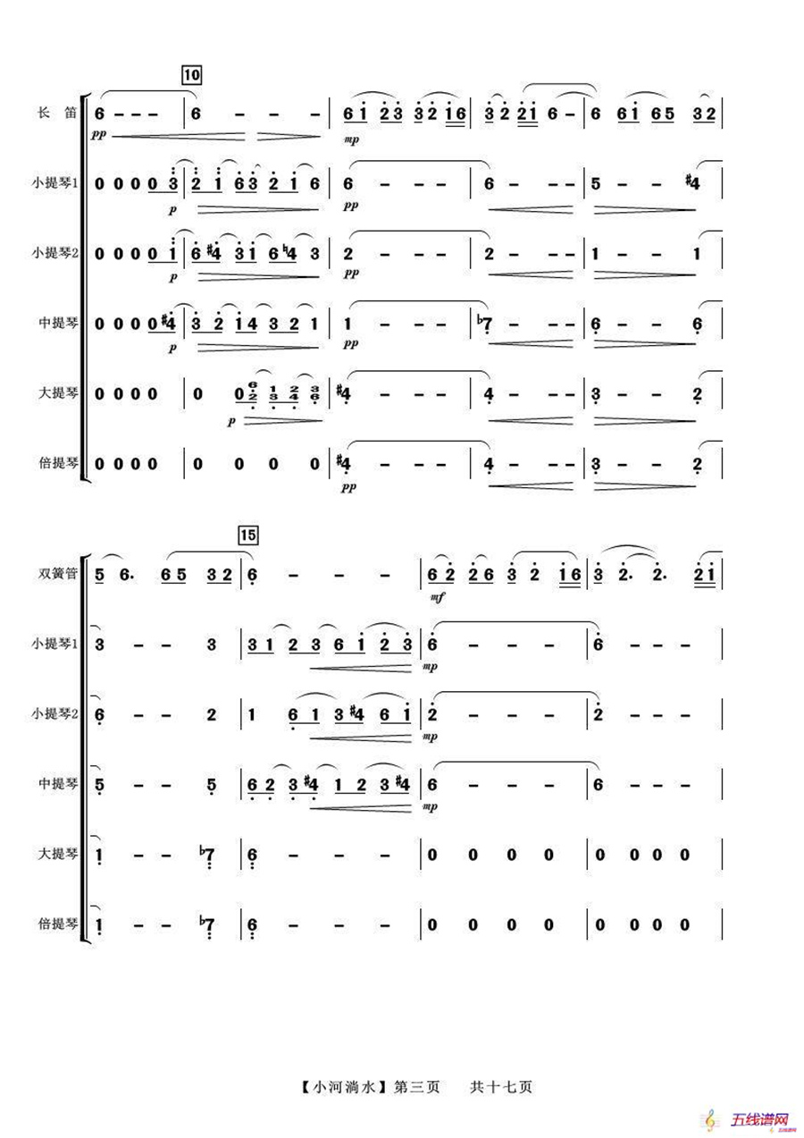 小河淌水（管弦乐总谱）