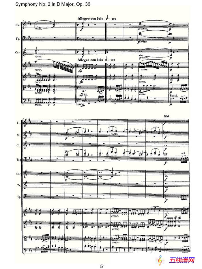 Symphony No. 2 in D Major, Op. 36（D大调第二交响曲 Op. 3）