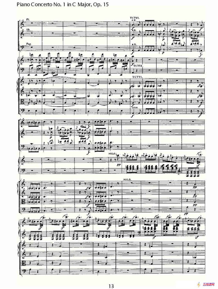 C大调钢琴第一协奏曲 Op.15 第三乐章