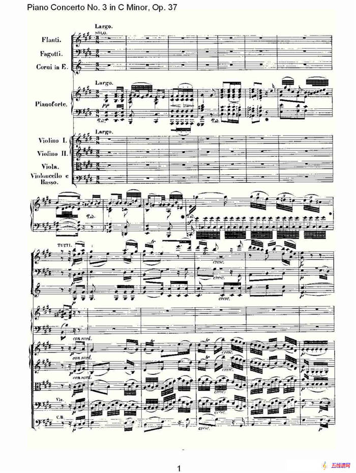 C小调钢琴第三协奏曲 Op.37  第二乐章