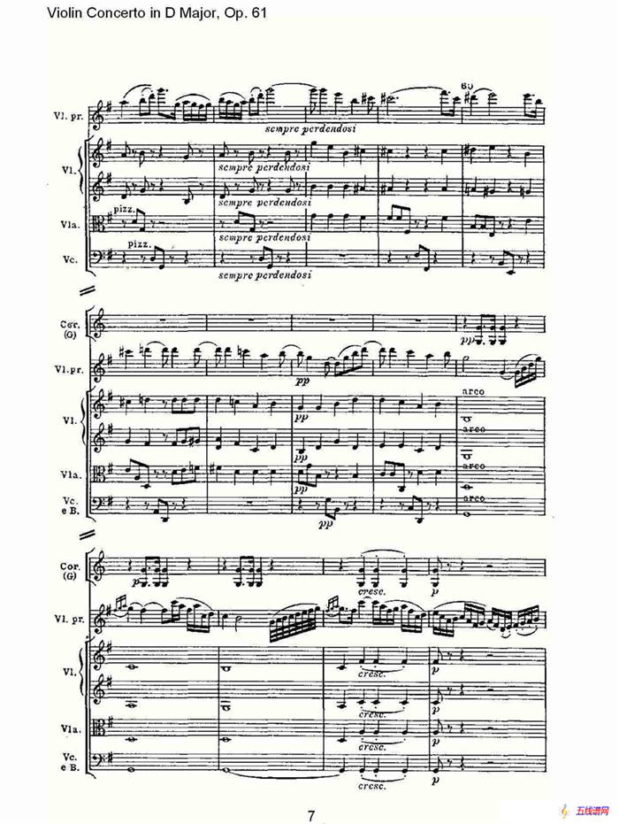 D大调小提琴协奏曲 Op.61 第二乐章