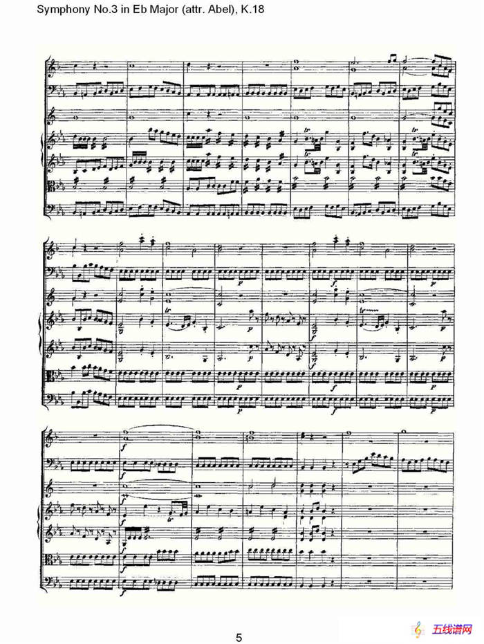 Symphony No.3 in Eb Major（attr. Abel)， K.1）