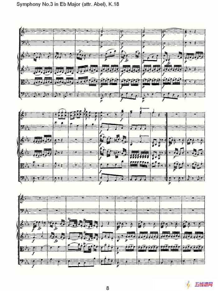 Symphony No.3 in Eb Major（attr. Abel)， K.1）