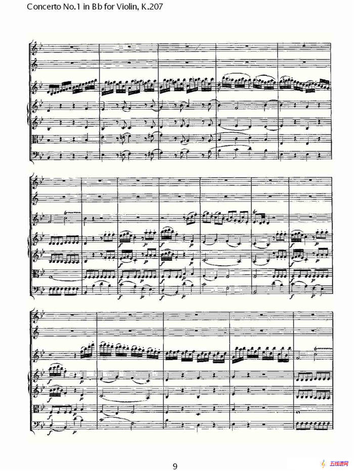 Concerto No.1 in Bb for Violin, K.207（Bb调小提琴第一协奏曲）