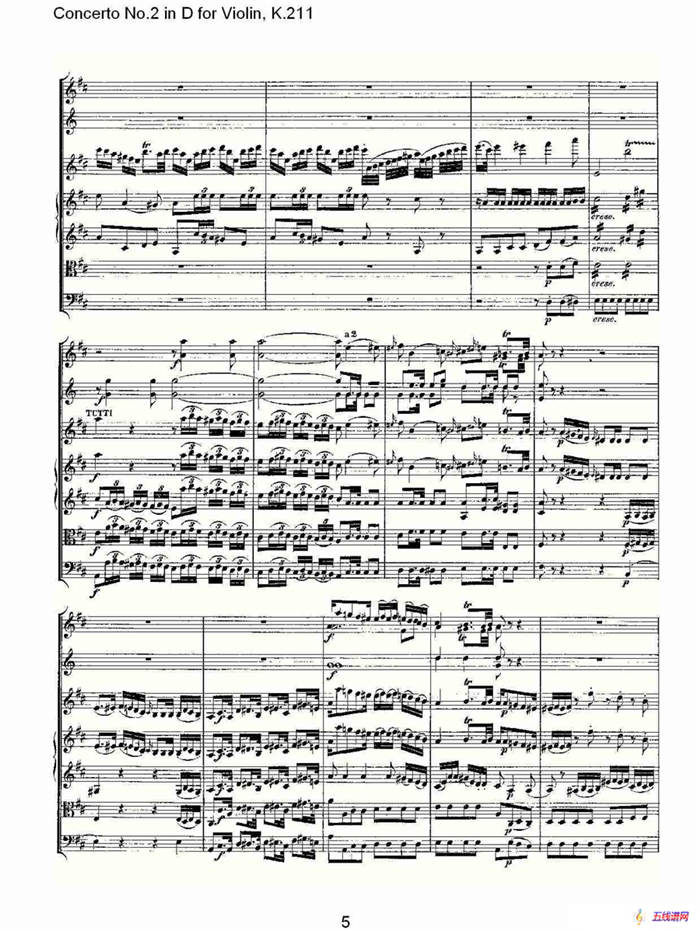 Concerto No.2 in D for Violin, K.211（D调小提琴第二协奏曲, ）