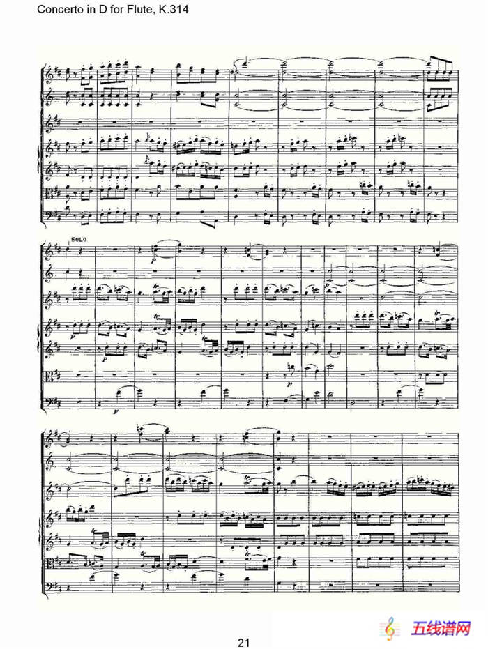 Concerto in D for Flute, K.314（D调长笛协奏曲, K.314）