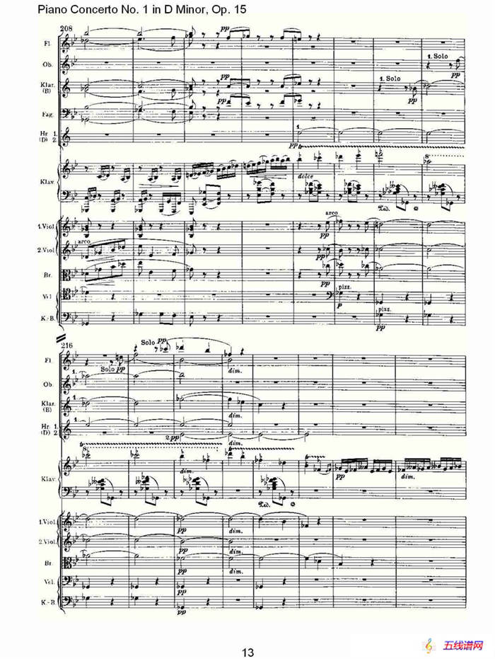 D小调钢琴第一协奏曲, Op.15第三乐章（一）
