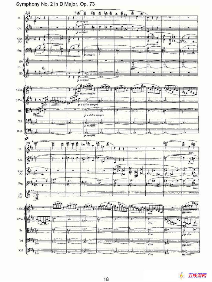 D大调第二交响曲, Op.73第一乐章