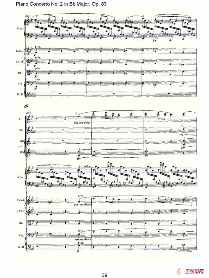 Bb大调钢琴第二协奏曲, Op.83第一乐章（二）