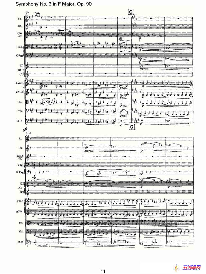 F大调第三交响曲, Op.90第一乐章