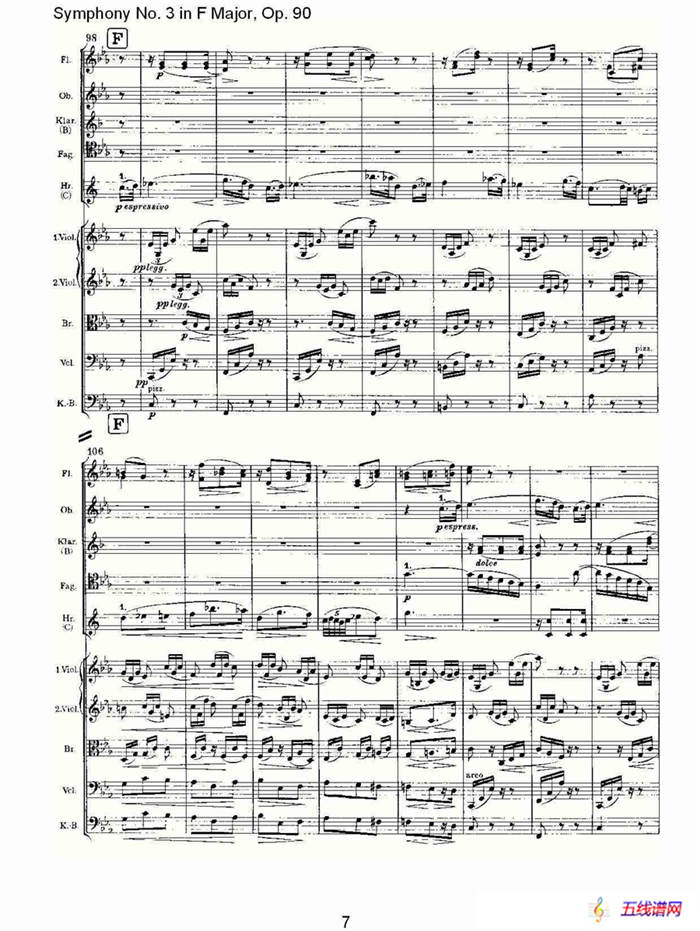 F大调第三交响曲, Op.90第三乐章