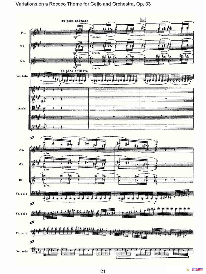 大提琴与管弦乐洛可可主题a小调变奏曲, Op.33（一）