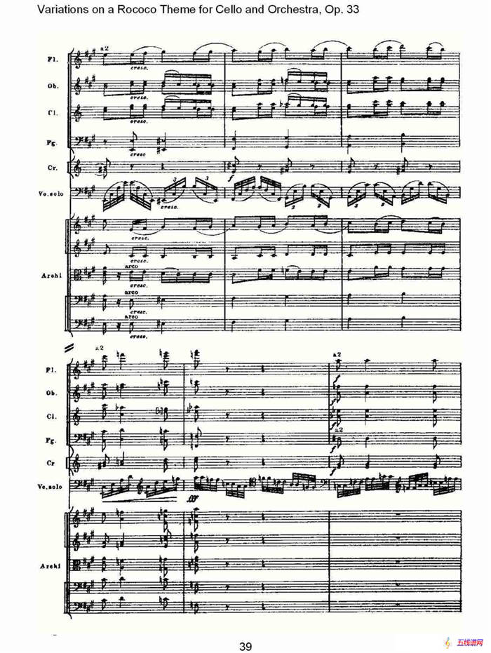 大提琴与管弦乐洛可可主题a小调变奏曲, Op.33（二）