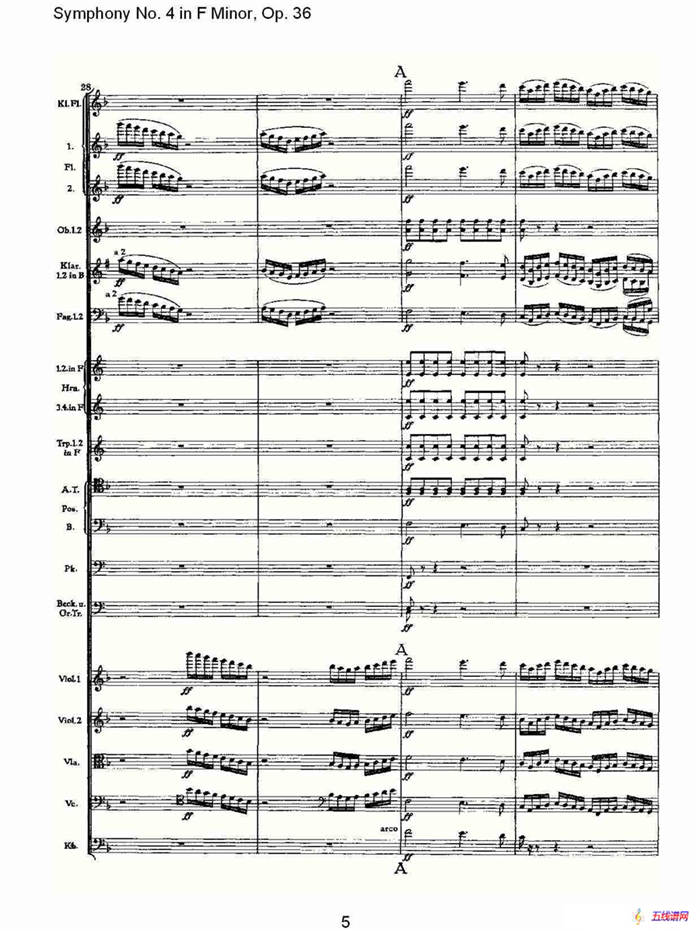 F小调第四交响曲,  Op. 36 第四乐章（一）