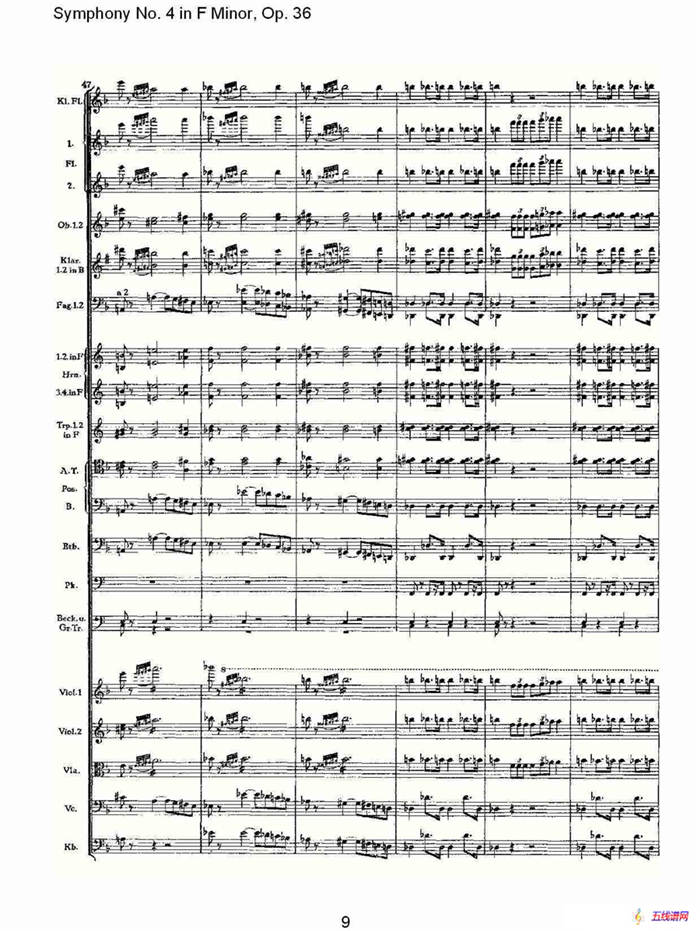 F小调第四交响曲,  Op. 36 第四乐章（一）