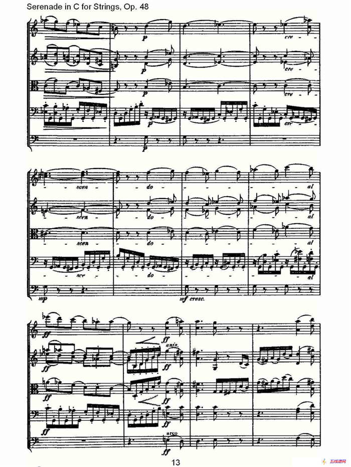 Serenade in C for Strings, Op.48  C调弦乐小夜曲，Op.48（一）