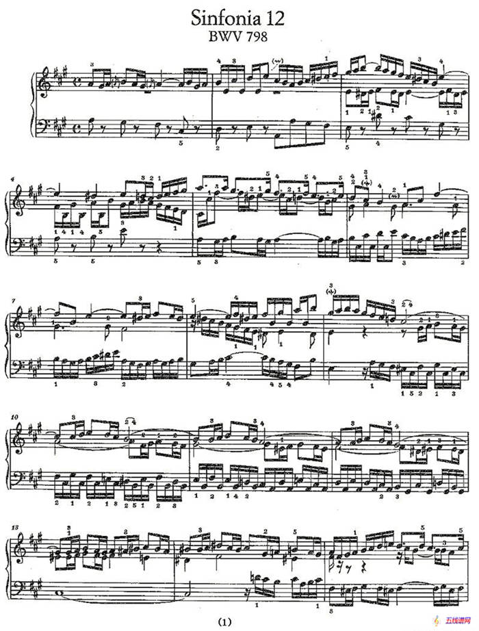 Sinfonia 12 BWV-798