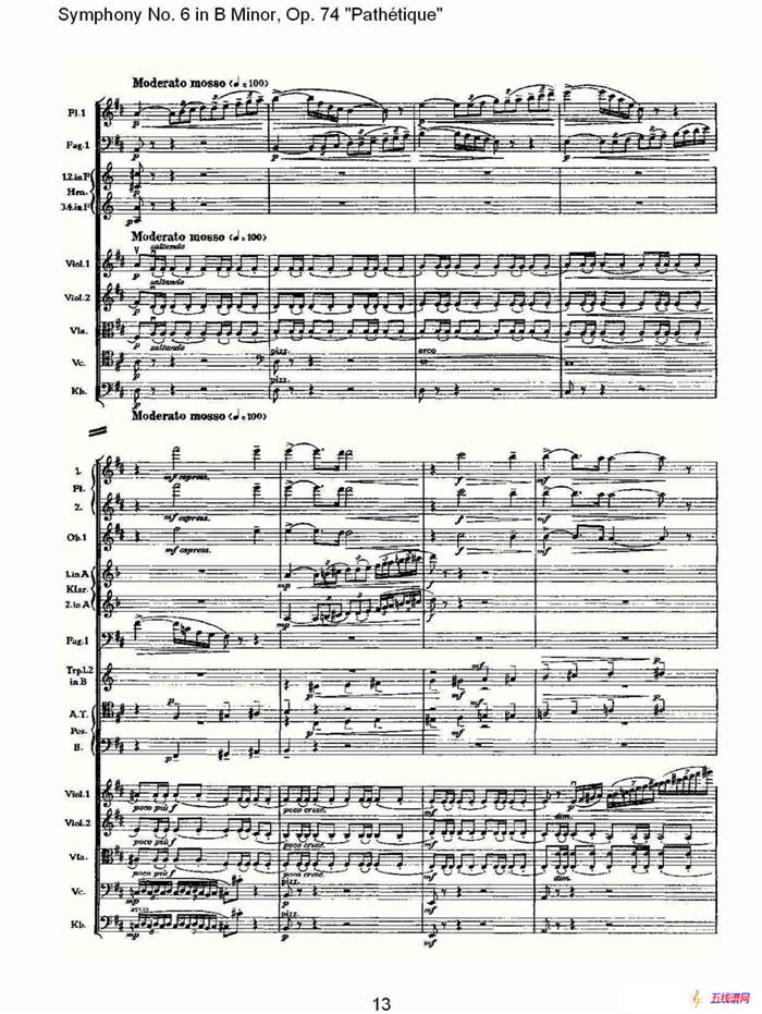 B小调第六交响曲,Op.74（第一乐章[一]）
