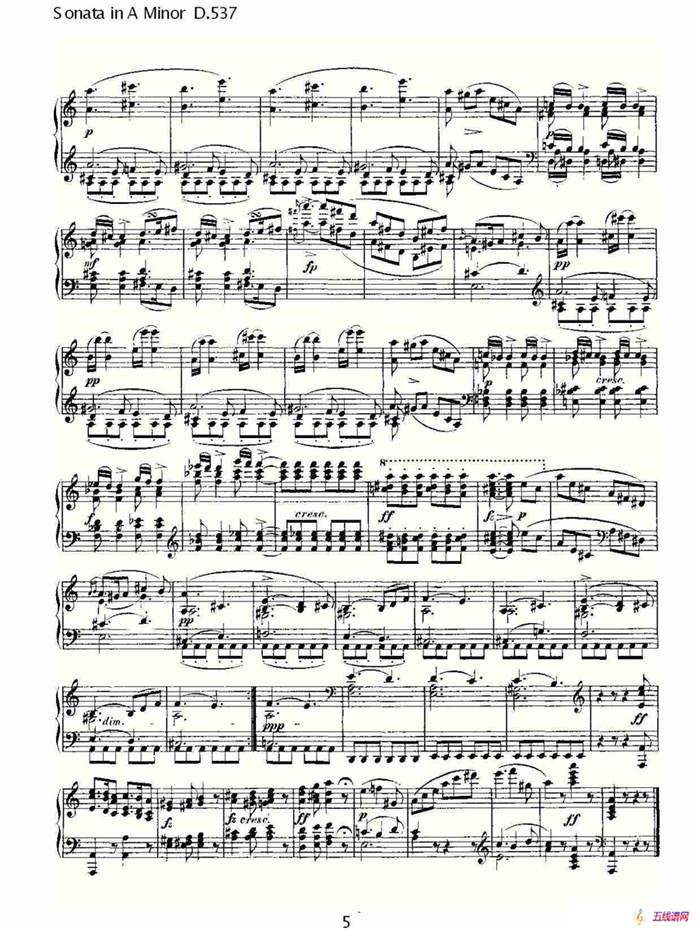 Sonata in A Minor D.537（A小调奏鸣曲D.537）