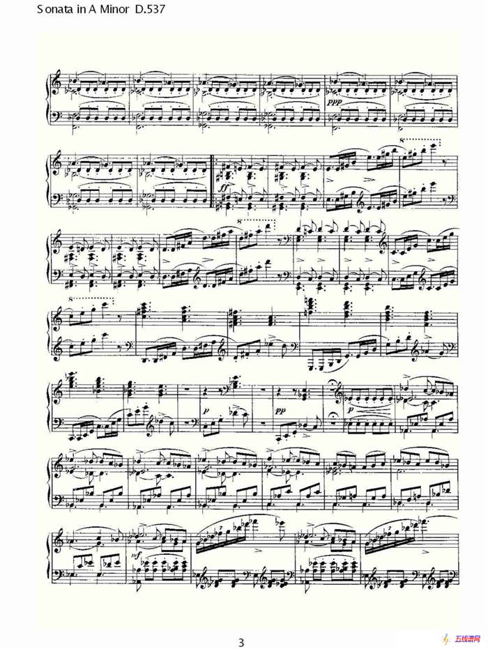 Sonata in A Minor D.537（A小调奏鸣曲 D.537）