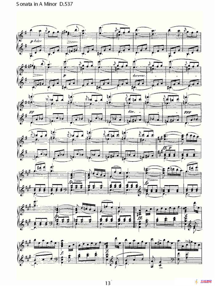 Sonata in A Minor D.537（A小调奏鸣曲 D.537）