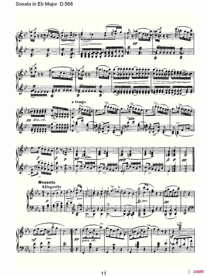 Sonata in Eb Major D.568（Eb大调奏鸣曲 D.568）
