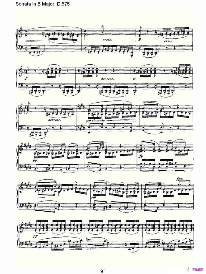 Sonata in B Major D.575（B大调奏鸣曲 D.575）