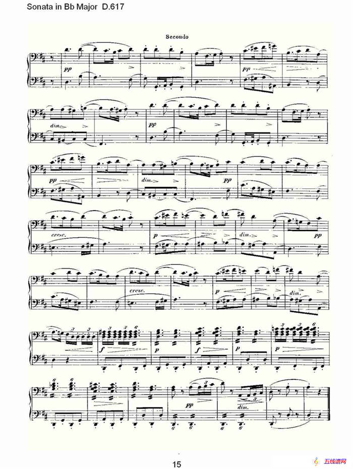 Sonata in Bb Major D.617（Bb大调奏鸣曲 D.617）