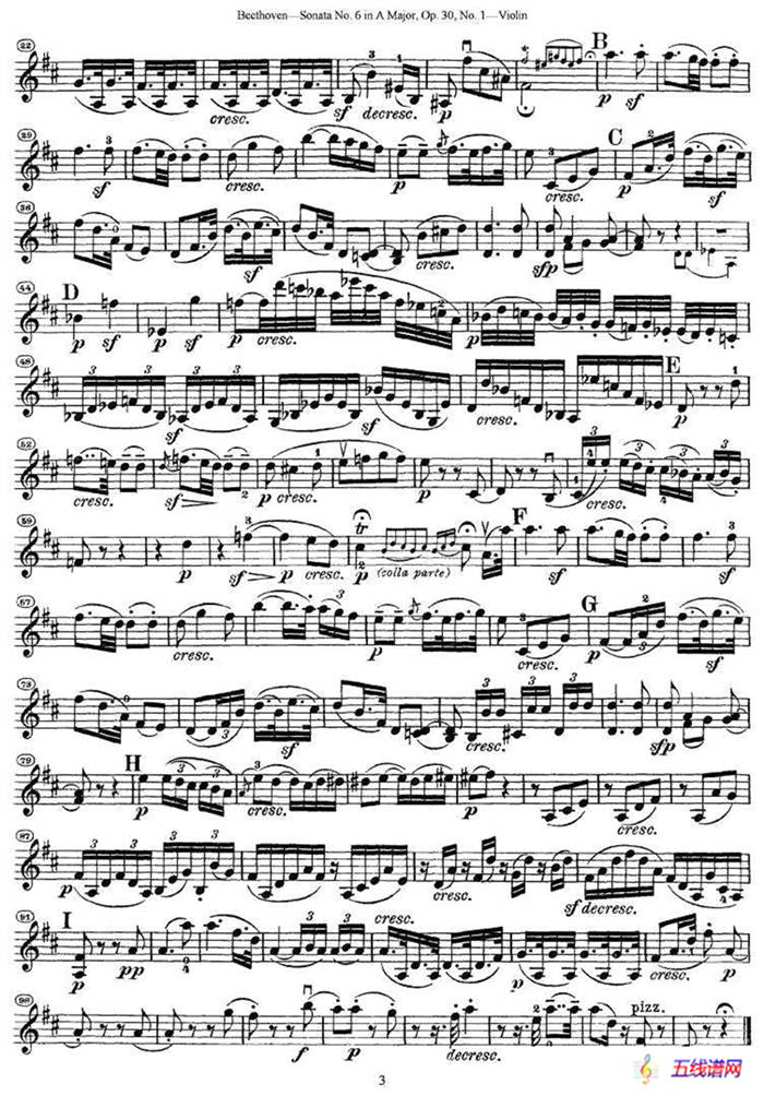 Sonata No.6 in A Major，Op.30，No.1（第六号小提琴奏鸣曲A大调op.）
